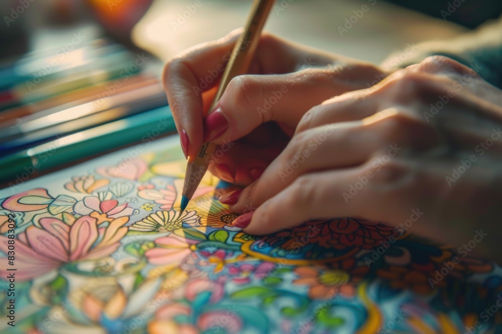 Close-up of a person drawing with a pencil, suitable for artistic and creative concepts Close-up of a person drawing with a pencil, suitable for artistic and creative concepts