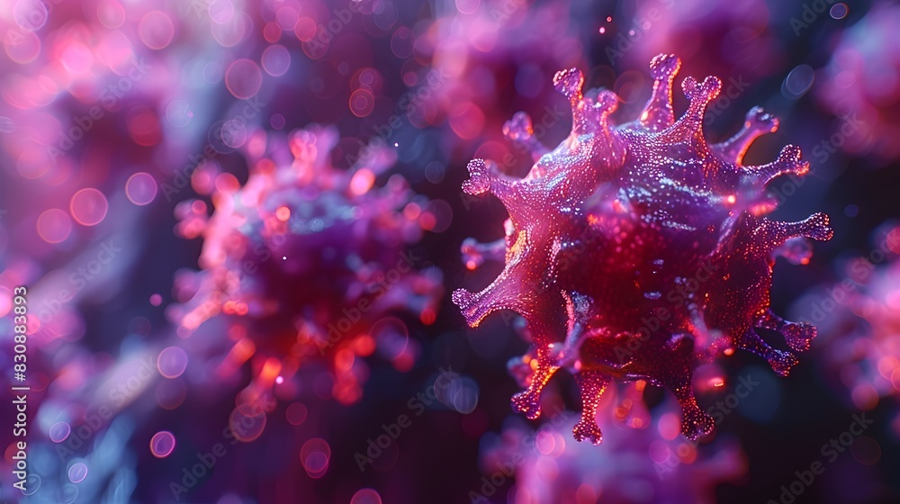 Captivating Microscopic Viral Outbreak Vibrant Biological Structure for Medical and Science Concepts Captivating Microscopic Viral Outbreak Vibrant Biological Structure for Medical and Science Concepts