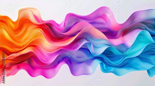 Abstract 3D waves in rainbow colors symbolizing LGBTQ