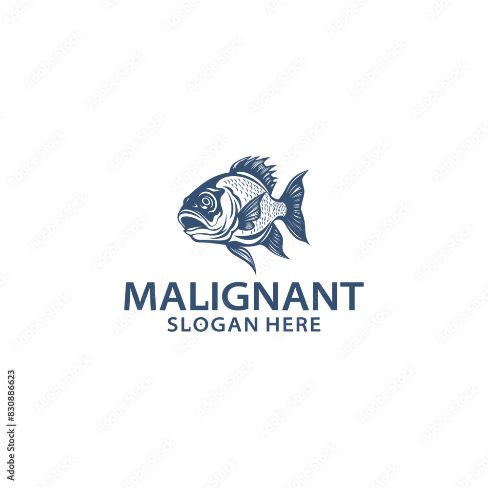 Fototapeta premium Malignant fish logo vector illustration