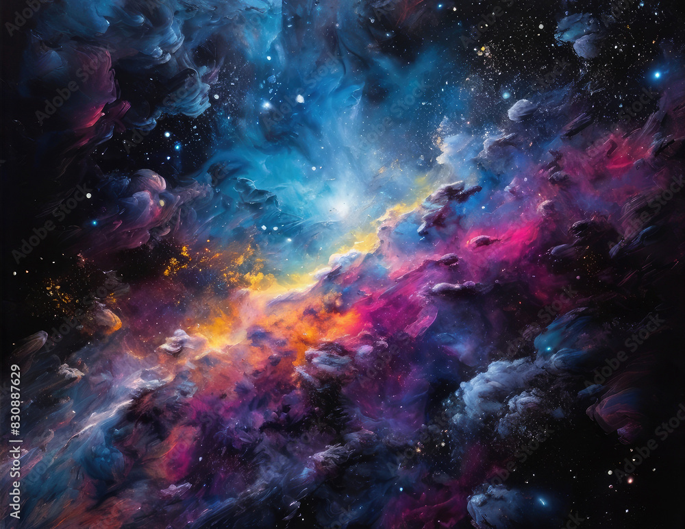 Fototapeta premium Space background. Cosmic theme illustration.