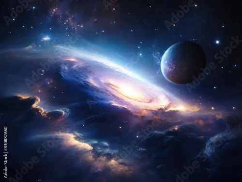 Space background. Cosmic theme illustration.