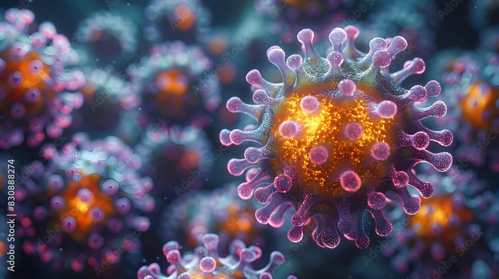Detailed Microscopic View of Novel Coronavirus Structure and Cell Infection Detailed Microscopic View of Novel Coronavirus Structure and Cell Infection