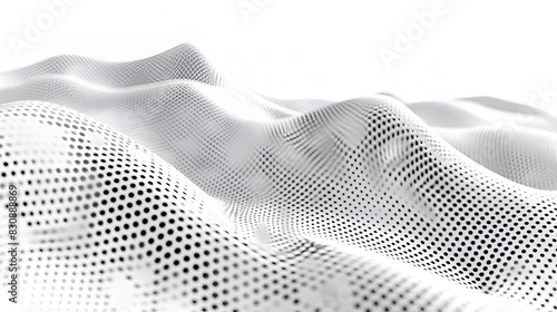 Awesome grey halftone background, Futuristic motion dots perspective backdrop, 3D abstract monochrome background with dots texture and lines vector design, technology theme, dimensional dotted flow 
