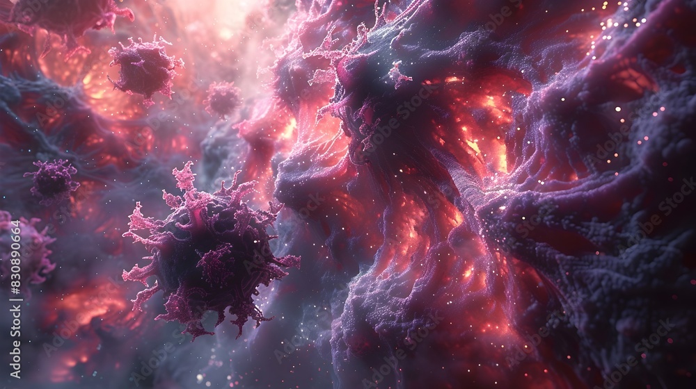 Fiery Cosmic Eruption in Vibrant Galactic Vortex Fiery Cosmic Eruption in Vibrant Galactic Vortex