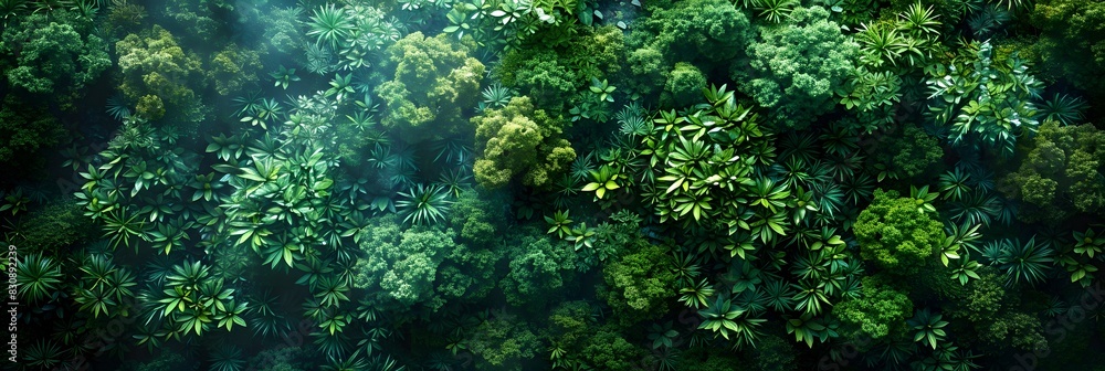 Lush Green Canopy of Flourishing Tropical Rainforest Foliage Providing Verdant Natural Habitat Lush Green Canopy of Flourishing Tropical Rainforest Foliage Providing Verdant Natural Habitat