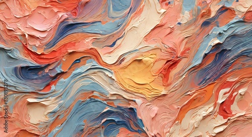 Abstract painting background in pastel positive color as wallpaper, pattern, art print, textured fonts, shapes etc. Natural texture of oil paint. High quality details. 