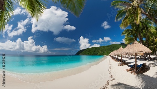 beach with palm trees and sky vacation  palm tree  coconut  sun  holiday  coast  caribbean  maldives  seascape  cloud