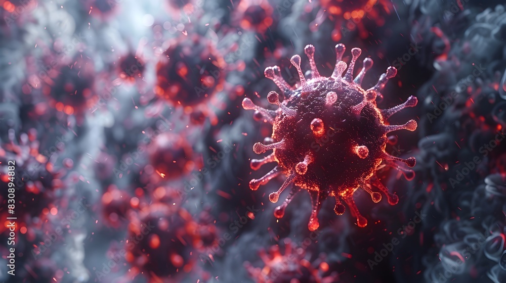 Microscopic Coronavirus Spike Protein Structure During Pandemic Health Crisis Microscopic Coronavirus Spike Protein Structure During Pandemic Health Crisis