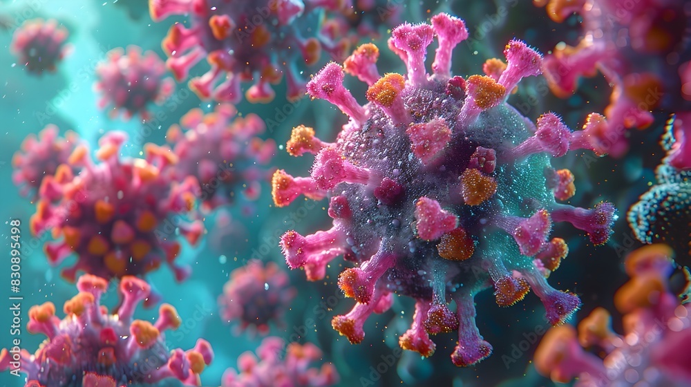 Microscopic View of Colorful Viral Molecular Structure During Pandemic Microscopic View of Colorful Viral Molecular Structure During Pandemic