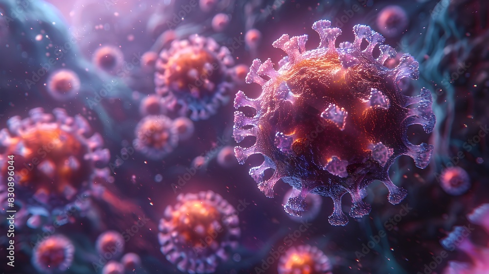 Microscopic View of Coronavirus Outbreak Causing Global Pandemic Microscopic View of Coronavirus Outbreak Causing Global Pandemic