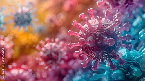Microscopic View of Coronavirus Structure Amid Pandemic Outbreak
