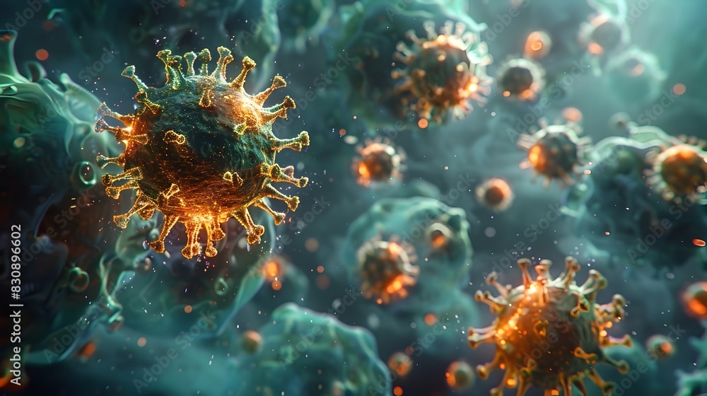Microscopic View of Dangerous Coronavirus Cells During Global Pandemic Outbreak Microscopic View of Dangerous Coronavirus Cells During Global Pandemic Outbreak