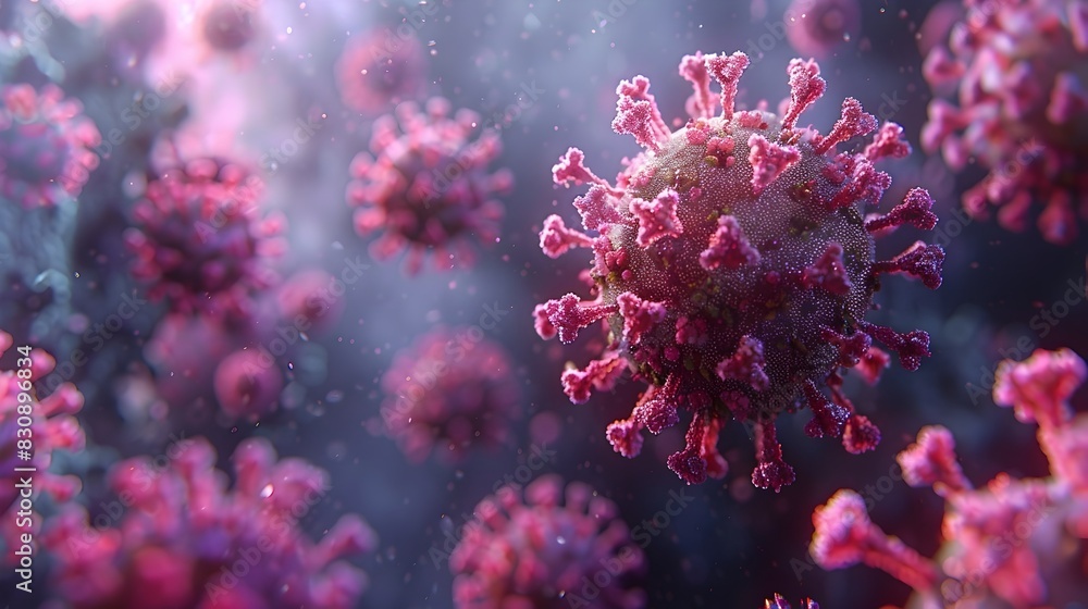 Microscopic view of dangerous microscopic viral pandemic pathogen Microscopic view of dangerous microscopic viral pandemic pathogen
