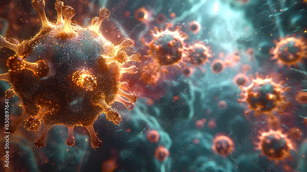 Microscopic View of Intricate Viral Structures and Cellular Patterns Revealing the Complex Nature of Biological Organisms Microscopic View of Intricate Viral Structures and Cellular Patterns Revealing the Complex Nature of Biological Organisms