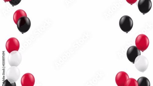 Animation of flying balloons on a transparent background. Transparent background with alpha channel
