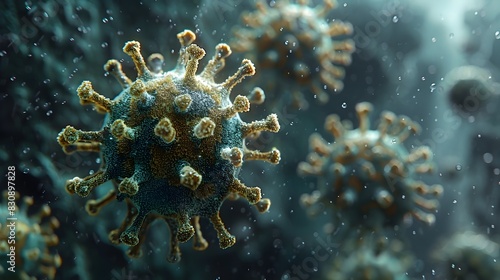 Microscopic View of Novel Coronavirus Causing Global Health Emergency © prasong.