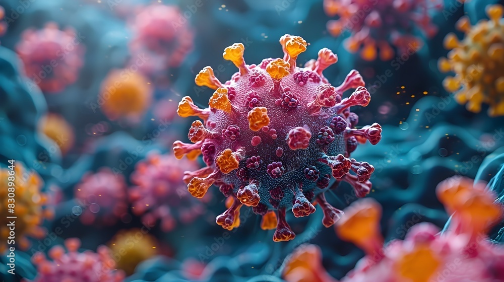 Microscopic View of Vibrant Coronavirus Cells Amid Ongoing Pandemic Microscopic View of Vibrant Coronavirus Cells Amid Ongoing Pandemic