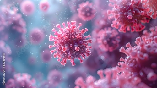 Microscopic View of Threatening Coronavirus Outbreak During Global Pandemic © prasong.