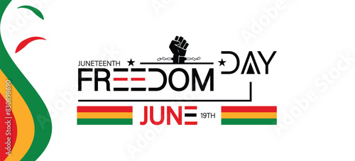 Juneteenth Freedom Day June 19th with hand Beautiful Design
