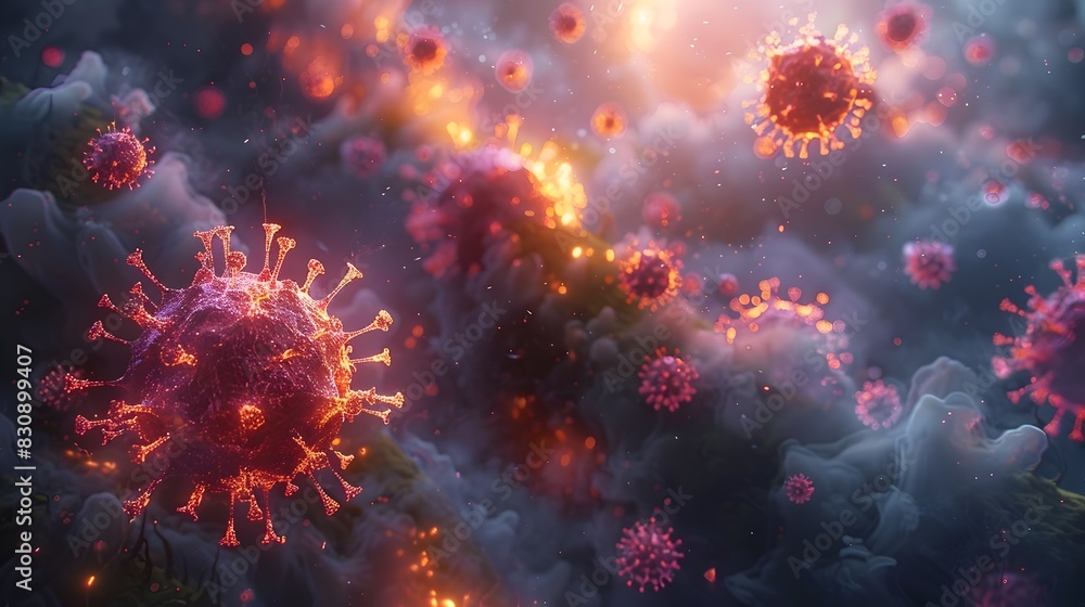 Microscopic Viral Cells Causing Global Pandemic Crisis Microscopic Viral Cells Causing Global Pandemic Crisis