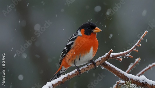 robin in snow