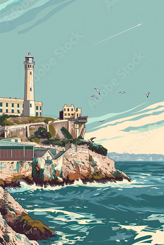 Captivating Alcatraz - Island Escape Illustration