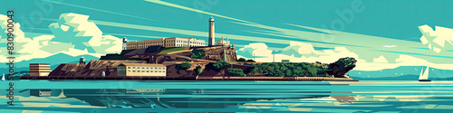 Captivating Alcatraz - Island Escape Illustration