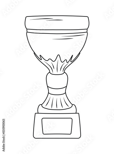 Sketch of trophy, goblet, cup, chalice. Victory symbol