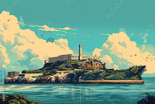 Captivating Alcatraz - Island Escape Illustration