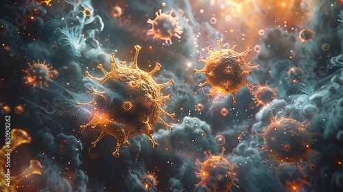 Microscopic Virus Outbreak Causing Chaotic Digital Molecular Explosion in Science Laboratory