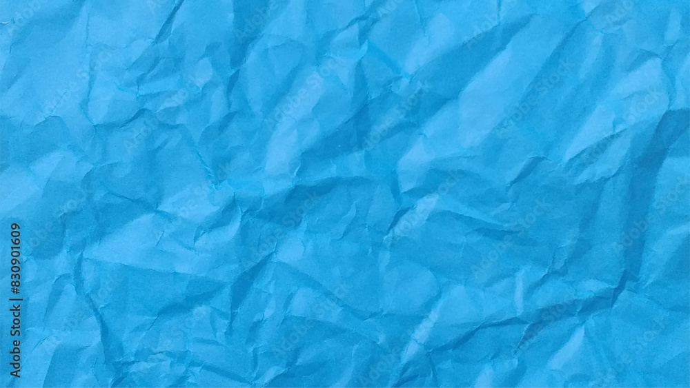 Blue background and wallpaper by crumpled paper texture and free space.