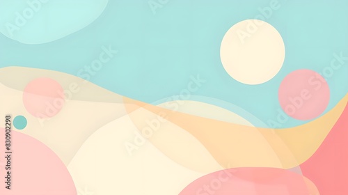 Abstract Pastel Background with Smooth Waves and Circles for Creative Projects and Wallpapers
