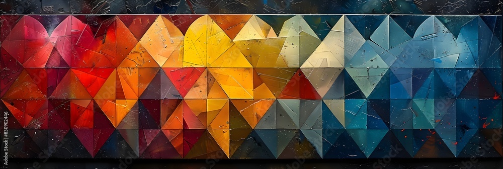 Stunning Geometric Kaleidoscope of Vibrant Triangular and Hexagonal Shapes Forming a Mesmerizing Abstract Artwork Stunning Geometric Kaleidoscope of Vibrant Triangular and Hexagonal Shapes Forming a Mesmerizing Abstract Artwork