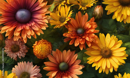 beautiful yellow and orange flowers