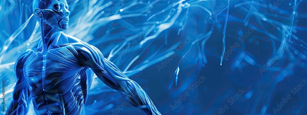 background blue human muscle Stock Illustration | Adobe Stock