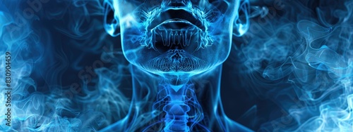background blue human pharynx photo