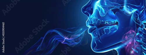 background blue human pharynx photo