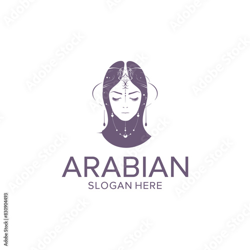 Hijab girl logo vector illustration