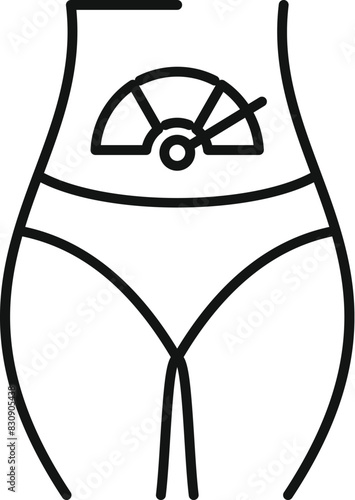 Simple and minimalist weight measurement concept icon in black and white, isolated vector illustration for health, fitness, and dieting lifestyle monitoring