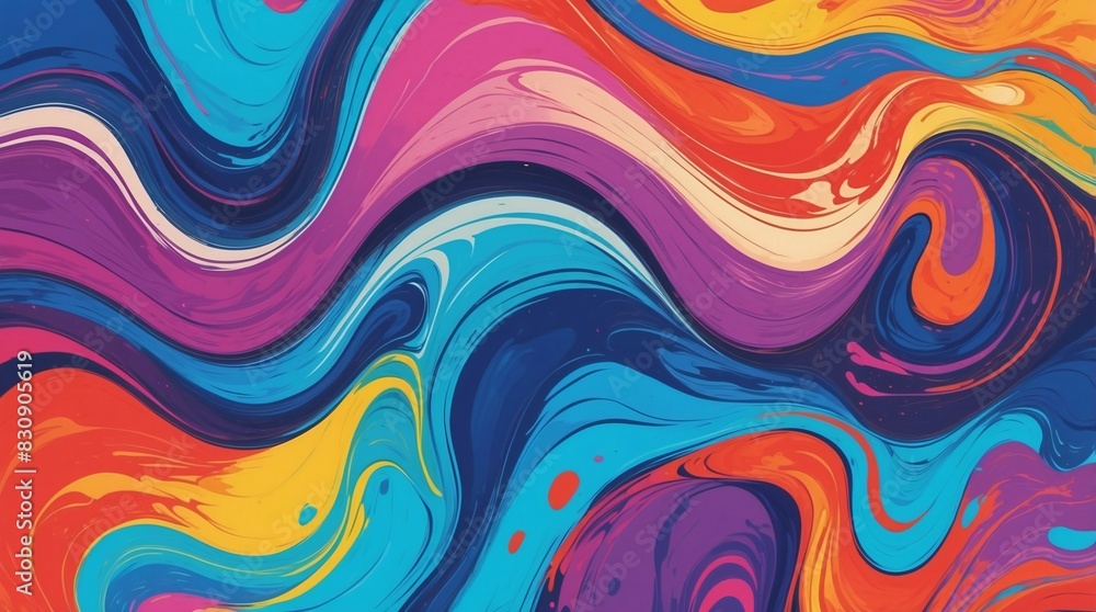 Abstract marbled acrylic paint ink painted waves painting texture colorful background banner - Bold colors, rainbow color swirls wave Generative AI Abstract marbled acrylic paint ink painted waves painting texture colorful background banner - Bold colors, rainbow color swirls wave Generative AI