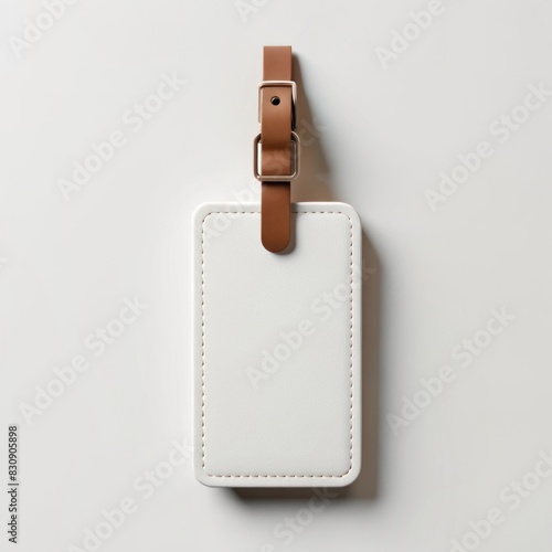 Mockup of a luggage tag with customizable front
