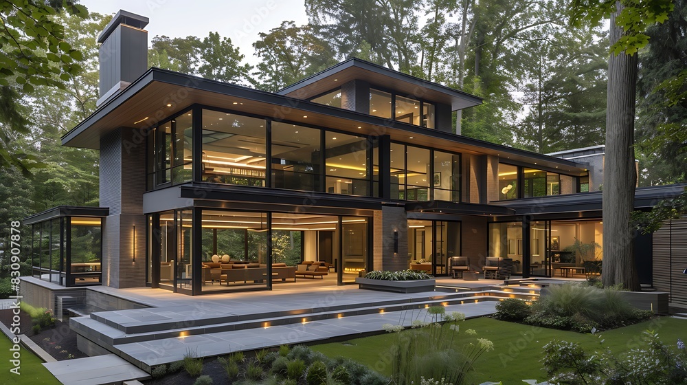 Serene Retreat: Modern Minimalist House Nestled in Nature's Embrace Amidst the Forest Serene Retreat: Modern Minimalist House Nestled in Nature's Embrace Amidst the Forest