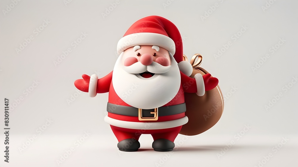 Jolly Santa Claus 3D Clay Icon Capturing the Christmas Spirit Jolly Santa Claus 3D Clay Icon Capturing the Christmas Spirit