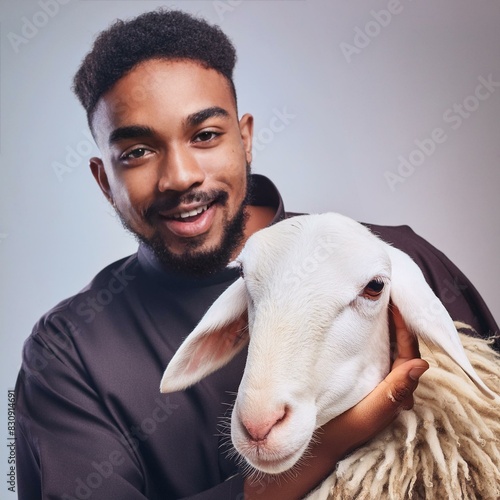 Eid Mubarak eid al adha banner, poster with sheep wearing glasses happy eid ul adha mubara