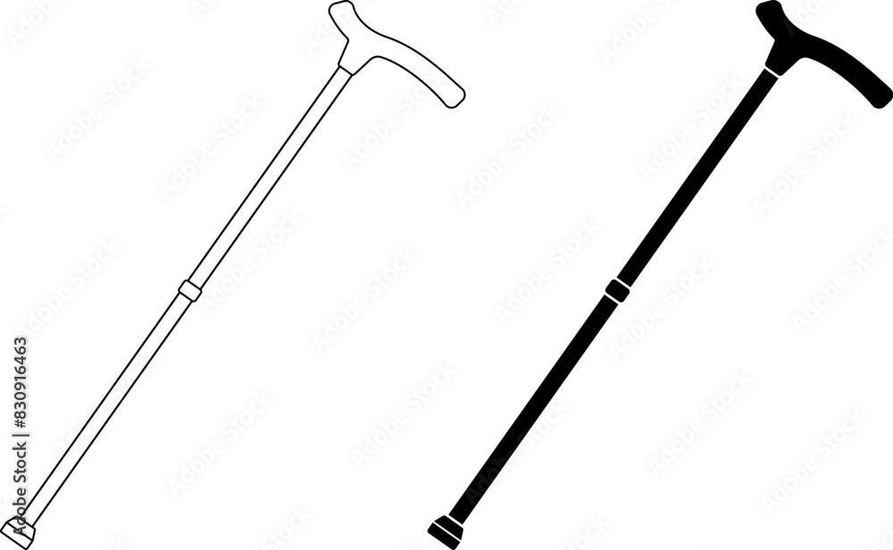 outline silhouette walking stick icon set outline silhouette walking stick icon set