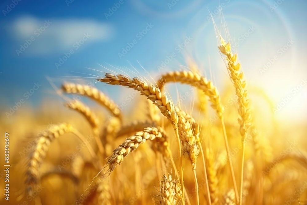 Field of Golden Wheat in Rural Landscape on a Sunny Day Field of Golden Wheat in Rural Landscape on a Sunny Day
