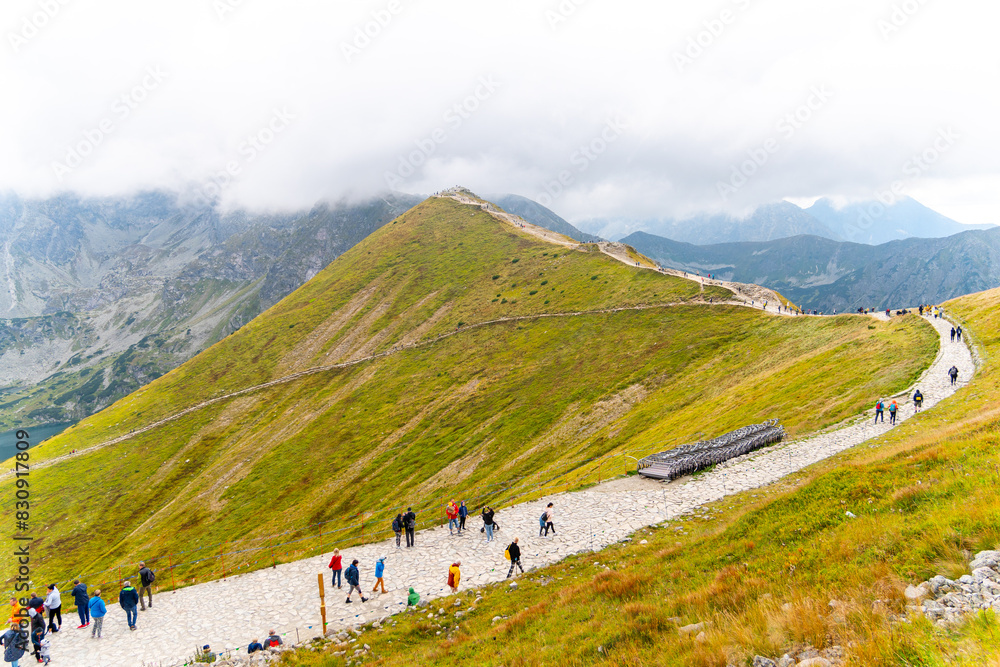 Mountains landscape panorama to the top of Kasprowy Wierch Poland