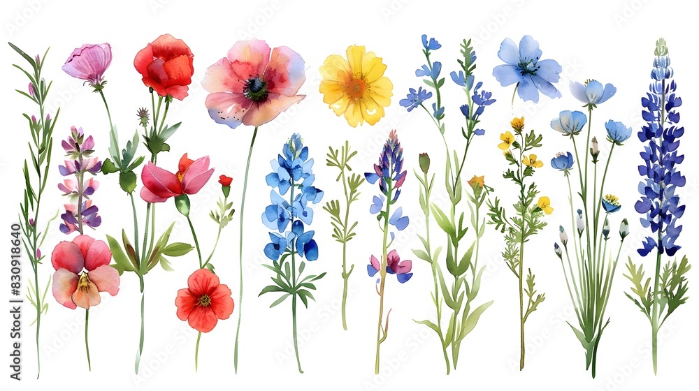 Fototapeta premium Assorted Wildflowers Bouquet in Natural Setting