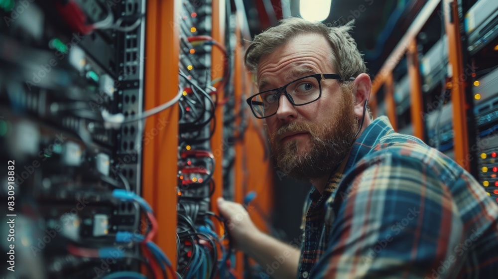 Server in datacenter. Cloud computing data storage. technology background Server in datacenter. Cloud computing data storage. technology background